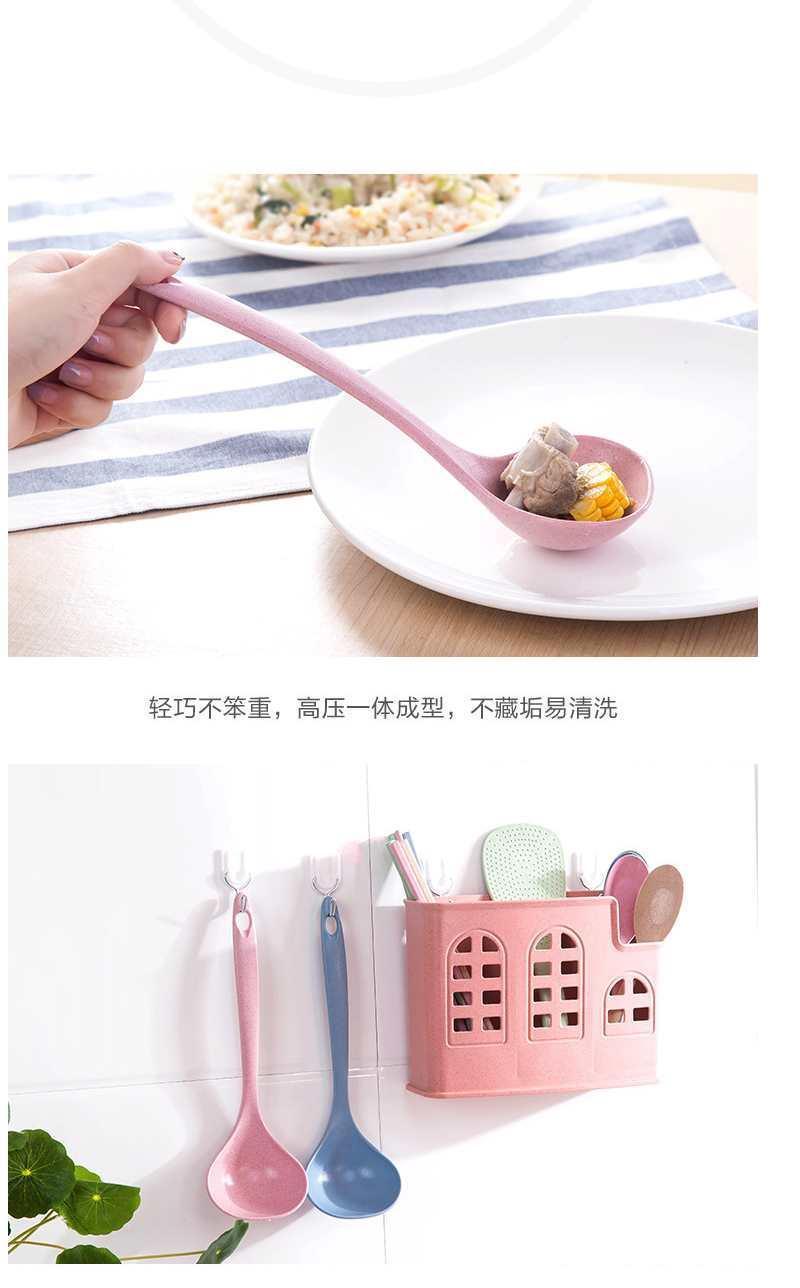 小麦秸秆汤勺家用长柄盛粥勺厨房塑料厨具加厚大号稀饭勺子详情8
