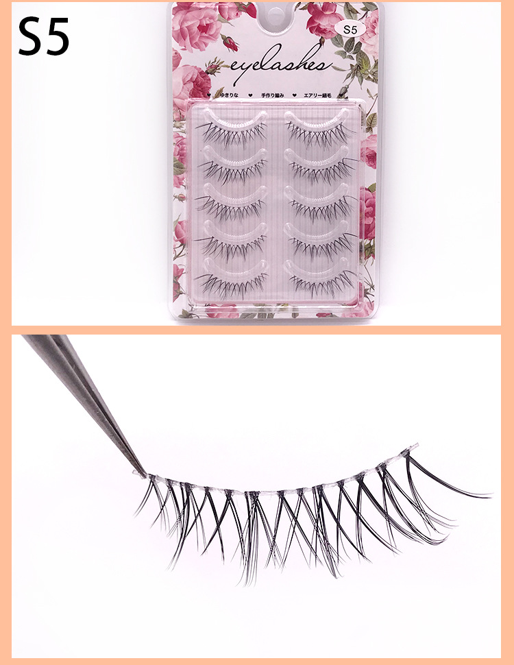 The Internet celebrity mainly promotes the natural five-pair set, transparent stem, sharpened false eyelashes, nude makeup, and realistic three-dimensional eyelash factory wholesale pic 7