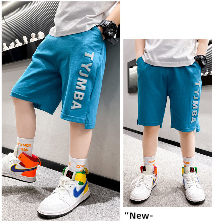 The 2022 new summer loose and stylish cotton capri shorts for boys are a trend of casual summer pants for middle-aged children pic 121