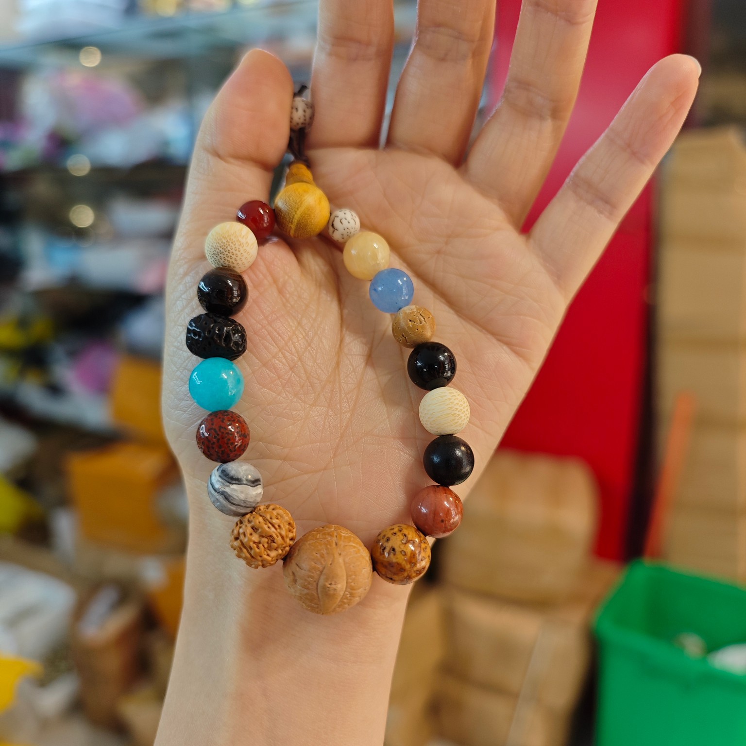 18-seed bracelet, hand-held 18-seed Bodhi bracelet, female Bodhi bracelet, 18-seed multi-treasure Buddhist prayer beads, commemorative jewelry pic 15