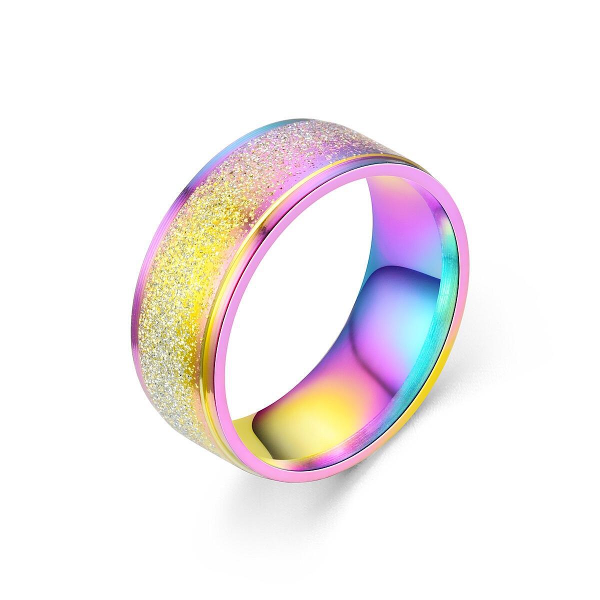 ing Trend European and American niche titanium steel frosted rings, Korean style fashionable couple rings for women, cross-border jewelry for men/domestic trend products pic 27