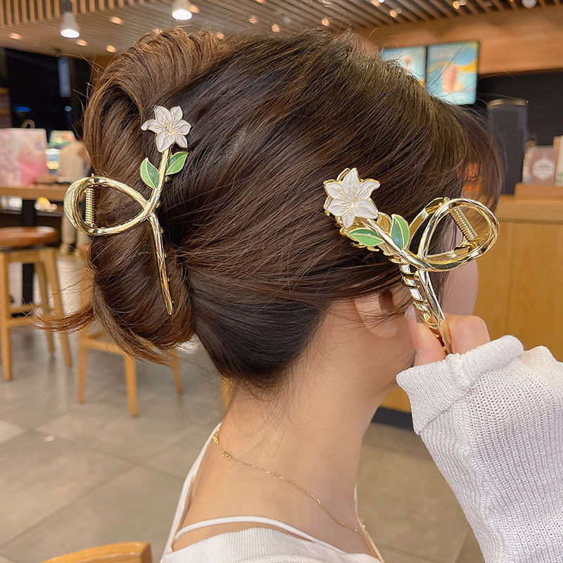 High-end mesh diamond-encrusted hairband, color-blocked twisted headband, wide-edge checkered outside-pressing hairpin, 2023 Internet celebrity new style pic 7