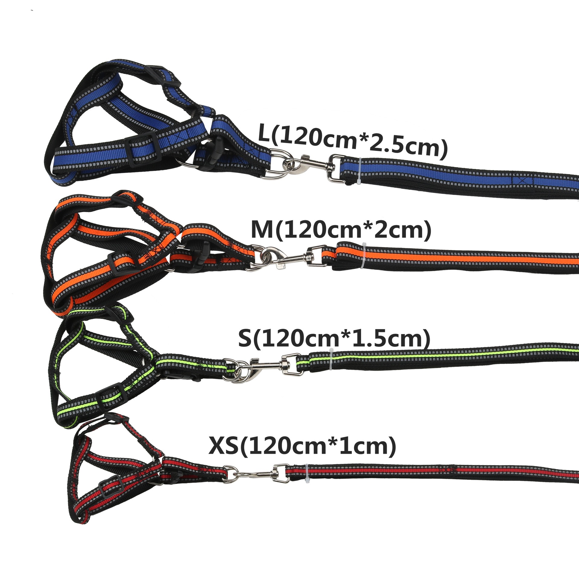 Pet dog leash, double-line reflective silk nylon leash, chest and back strap, small and medium-sized dog walking leash, dog chain, collar pic 15