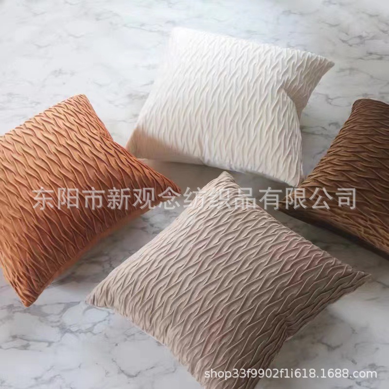 Wholesale of simple and light luxury geometric cut flower pillowcases, velvet cushion covers, Dutch fleece geometric twist cushion covers pic 15