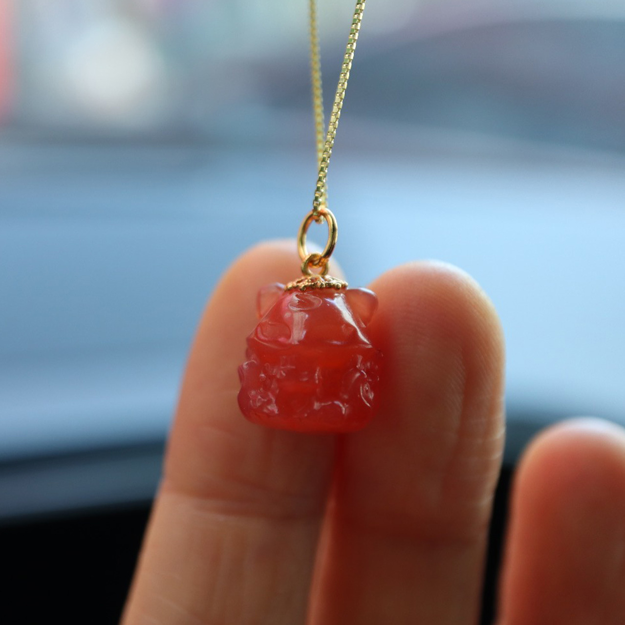 New natural salt source agate jewelry accessory S925 silver gold-plated non-red Crown Phoenix Nine Little Fox Spirit Fox accessory pic 11