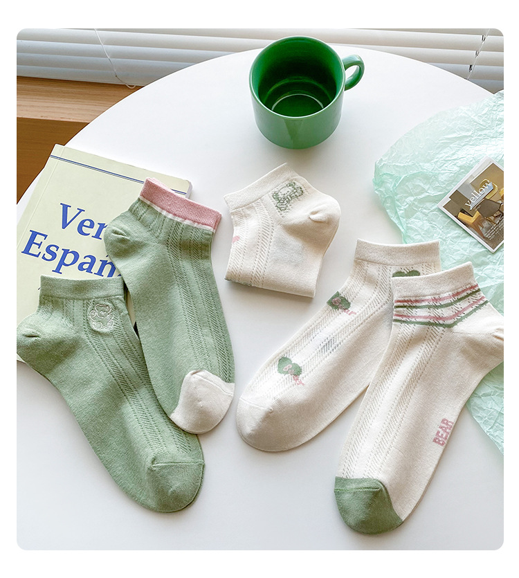 袜子地摊一件代发女士袜子夏季薄款网眼透气吸汗短筒女袜百搭休闲浅口船袜诸暨批发一件代发详情4
