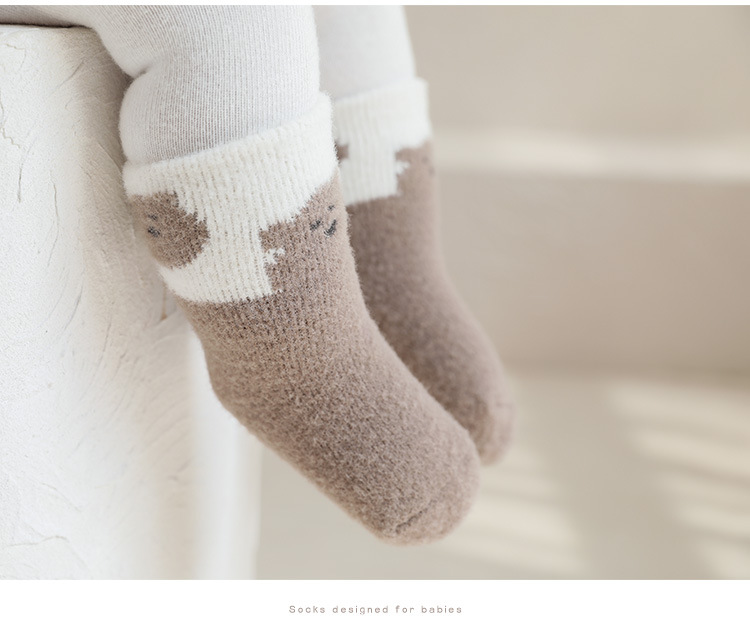 2023冬季新品新生儿宝宝袜子加厚加绒保暖婴儿袜子可爱卡通中筒袜详情24
