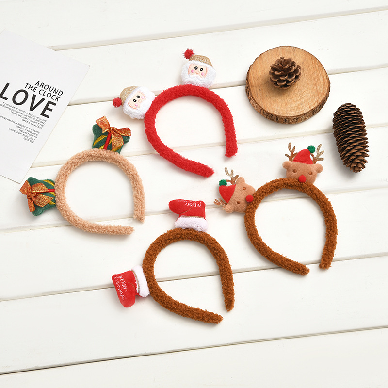 Christmas hairband, antler snowman, cute headband, Christmas hairpin, face wash makeup headband, hair pressing, hair accessory wholesale pic 6
