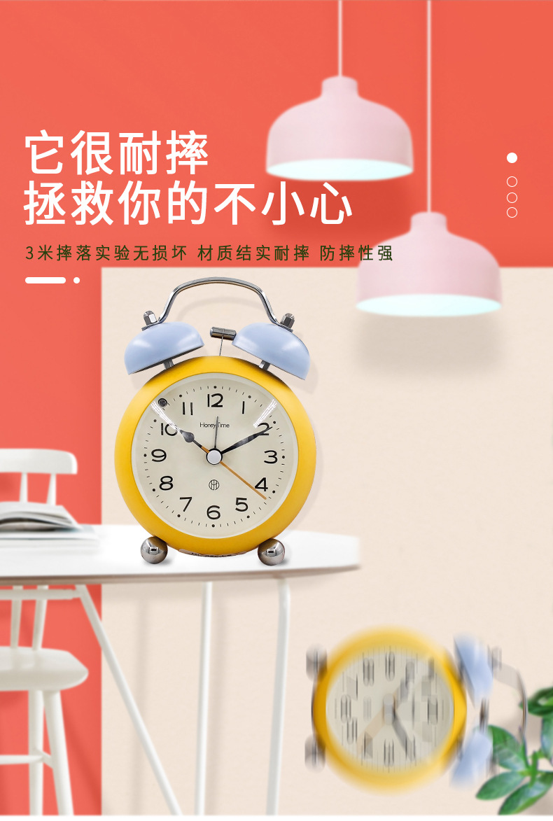 Students use large alarm clocks, metal convex chimes, table clocks, silent bedside clocks, night lights and clocks pic 8