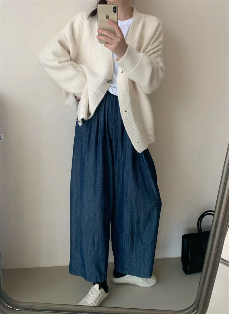V领短款显瘦针织开衫女外搭2023秋季新款女装气质毛衣外套上衣女详情34