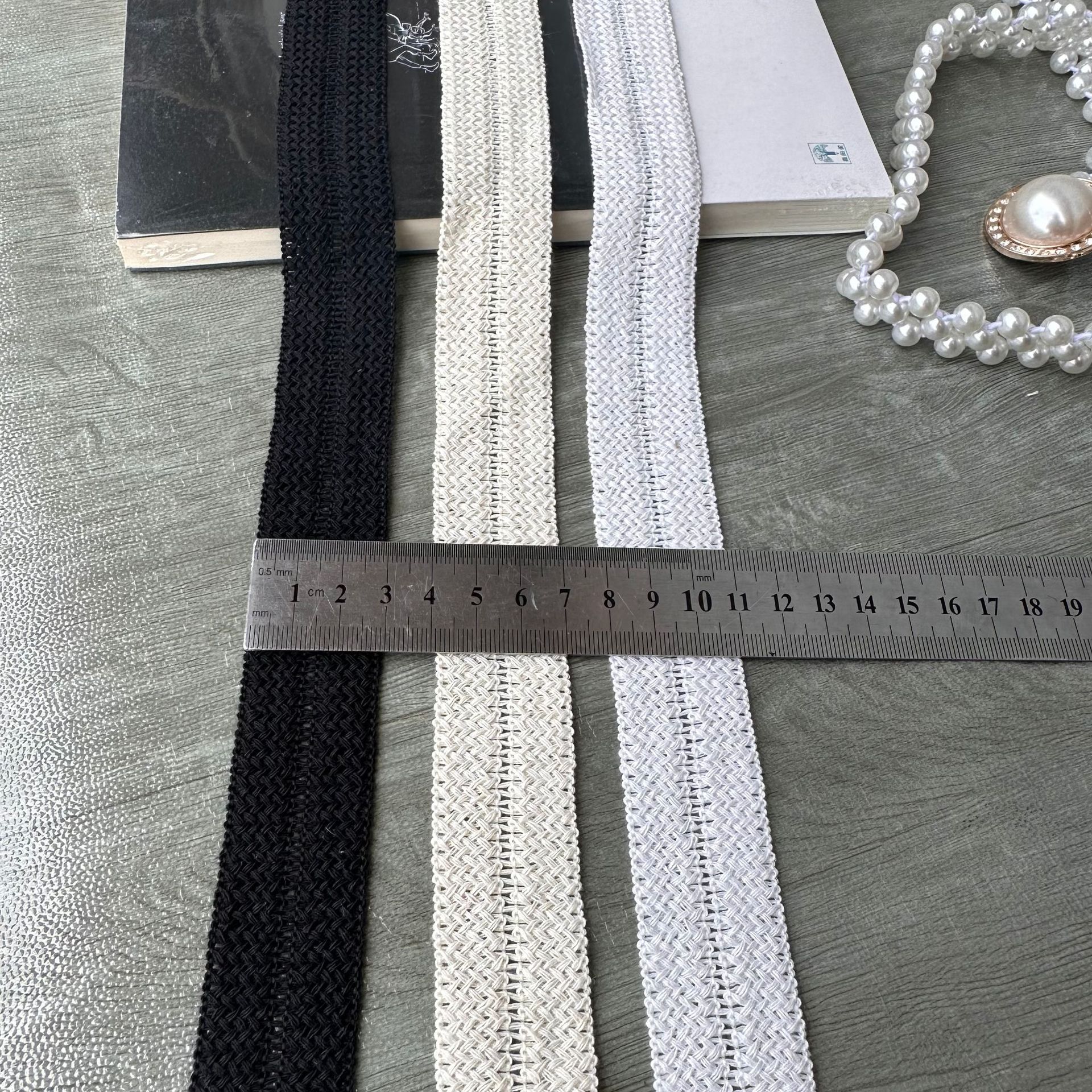 工厂直销现货2.0cm花边辅料涤棉包边衣服衣襟领口袖口裙摆围边详情5