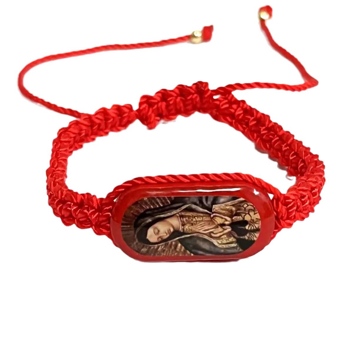 Amazon cross-border best-selling oval-shaped wooden oil-dripping Virgin Mary woven bracelet pic 9