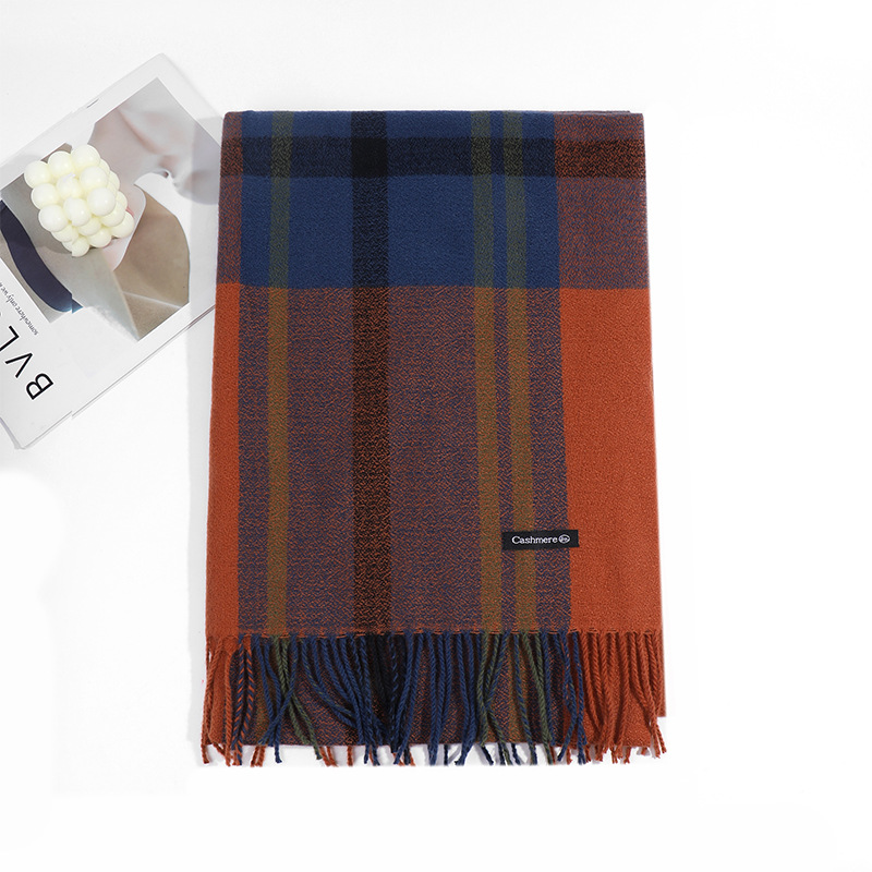 格子围巾女士2023秋冬季新款甜美保暖仿羊绒围巾披肩围脖工厂批发详情22