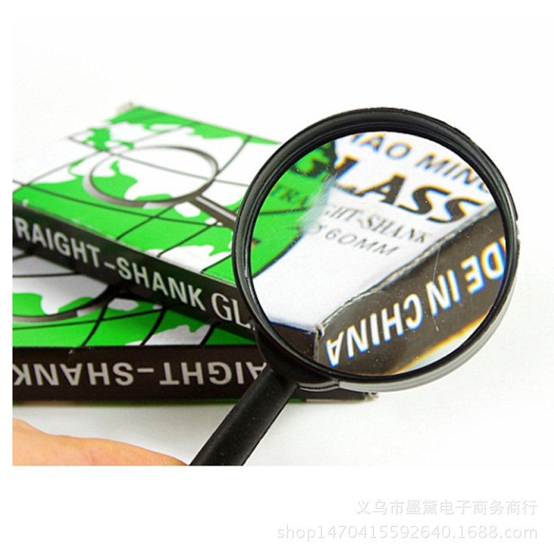 Glass lens straight handle magnifying glass, magnifying glass for elderly people reading newspapers, student teaching, 40, 50, 60, 75, 90, 100 pic 2