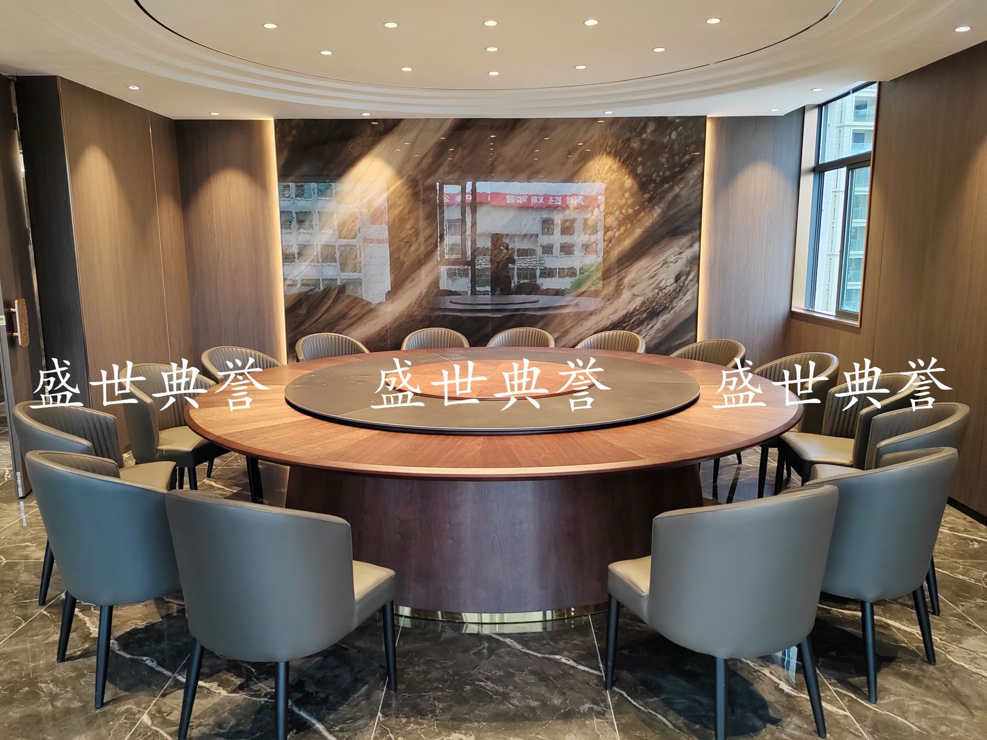 Foshan manufacturer wholesale light luxury dining tables and chairs, seafood Zizi electric tables and chairs, hotel private rooms, simple and modern soft-padded chairs pic 8