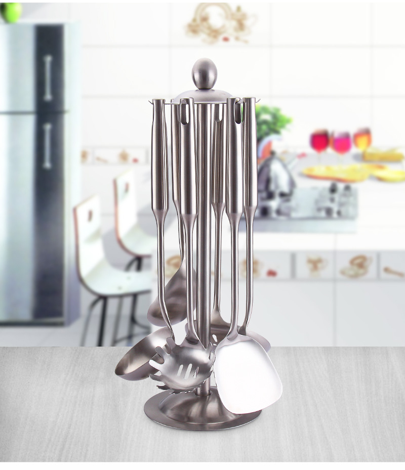 304 stainless steel six-hook storage rack for kitchen utensils, household spatula and spoon hanging rack, rotating rack, new four-hook rack pic 15