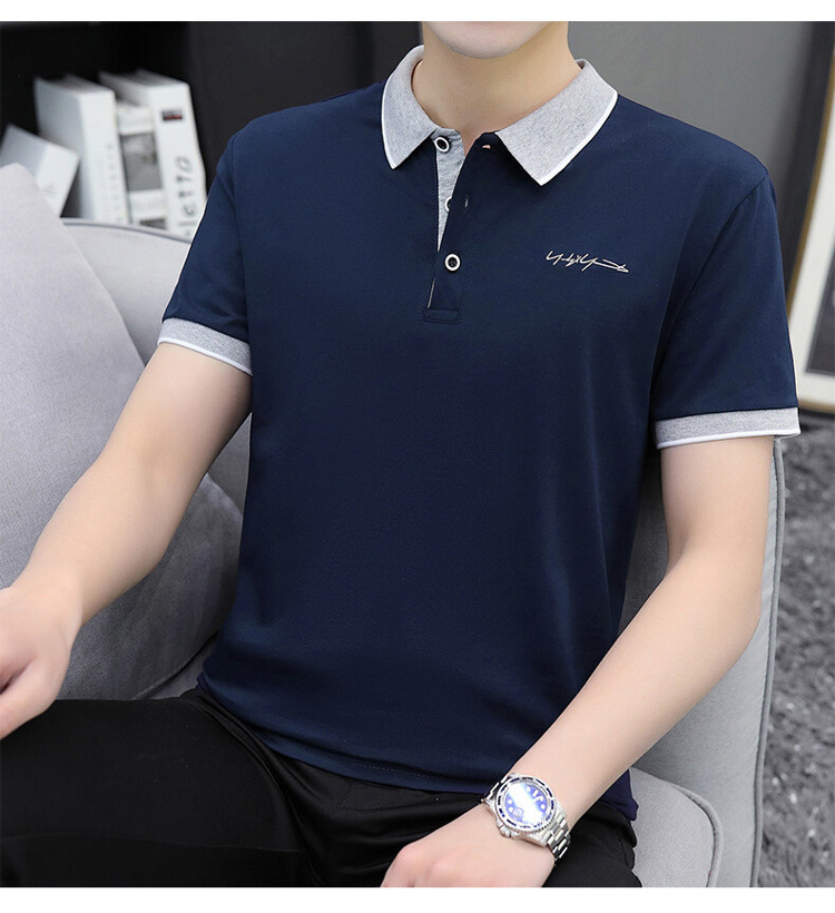 爆款纯棉短袖T恤男夏季新款翻领polo衫男士潮流详情26