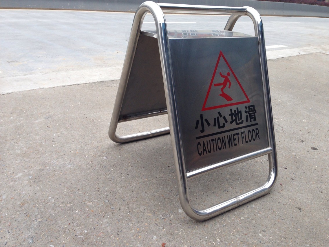 Shefan Signboard, beware of slippery floor signs, stainless steel parking sign factory direct sales pic 5