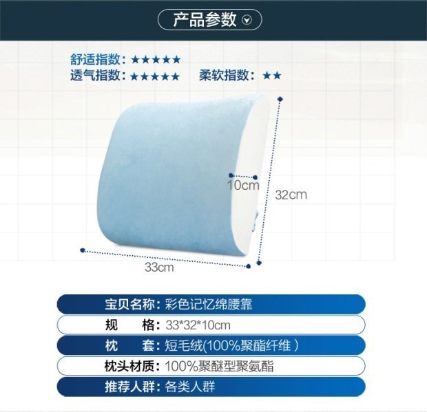High-end office lumbar support pads, car lumbar support pads, memory foam health lumbar support pads pic 2