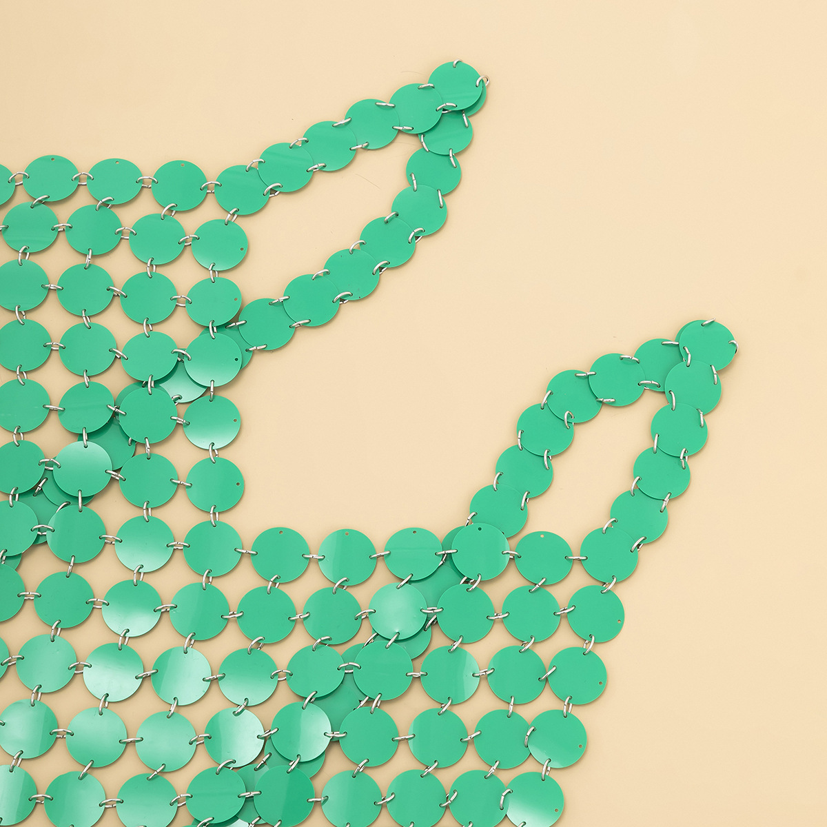 欧美跨境饰品 性感镂空亮片身体链女 夜店露背包臀鱼鳞片连衣裙详情23