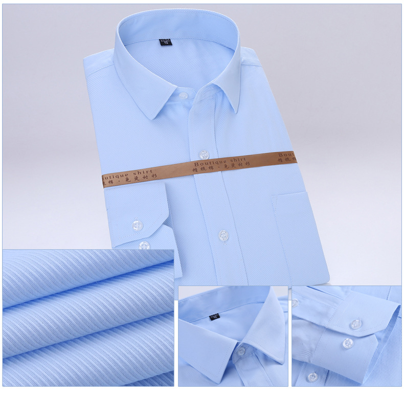 Primavera 2024 camisas blancas de manga larga para hombres modelo de color sólido juventud slim fit negocios ropa de trabajo sin plancha ropa de trabajo para hombres pic 18