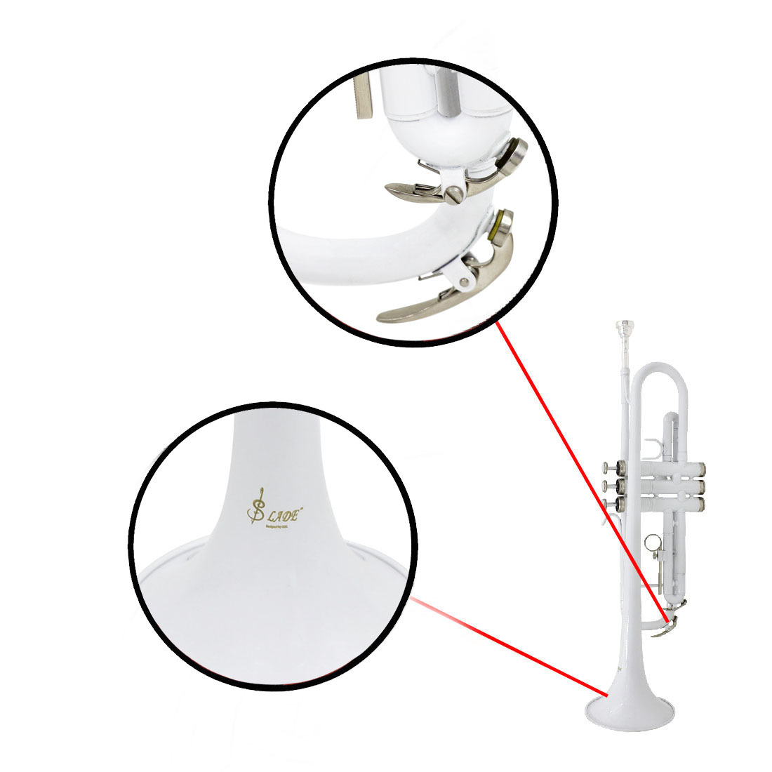 SLADE降B调小号彩色小号黄铜管体学生初学者专业演奏铜管乐器小号详情12