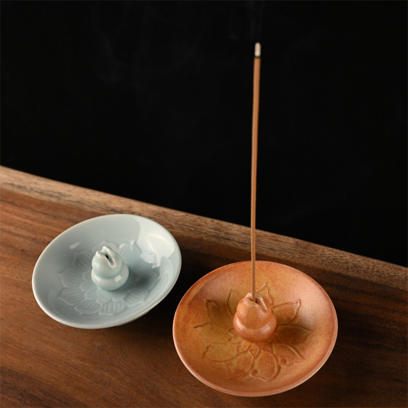 Portable incense stick, celadon incense stick, ceramic incense burner, household indoor agarwood and sandalwood incense burner, simple incense stand pic 5