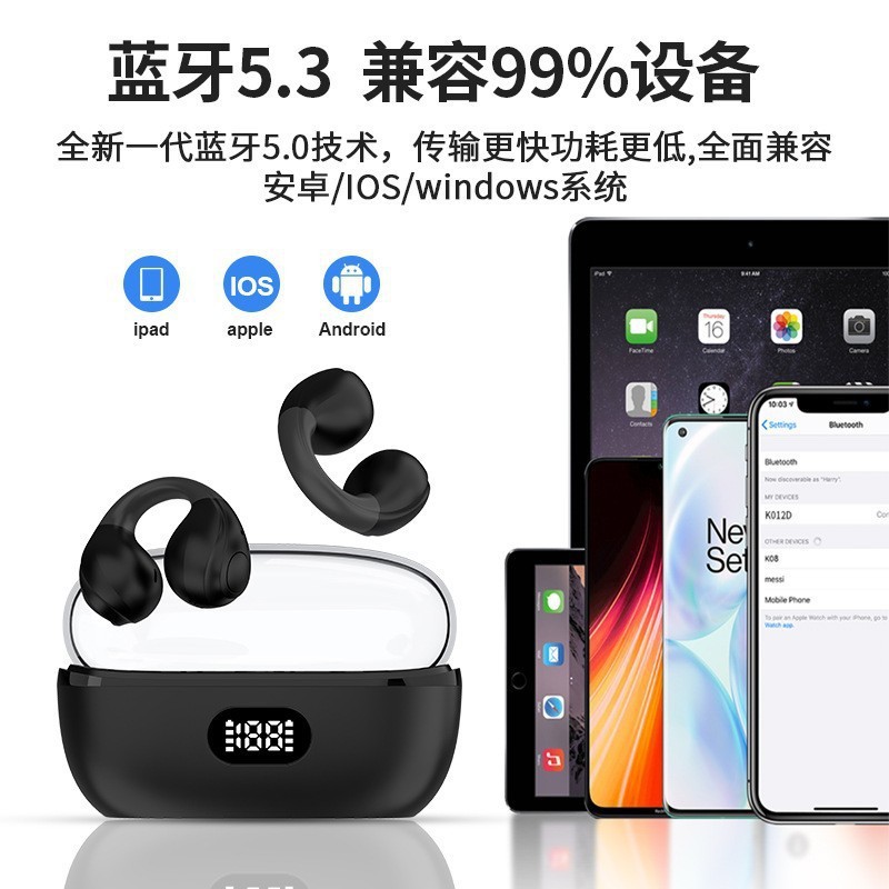 跨境新款夹耳式蓝牙耳机不入耳高清数显无线蓝牙耳机TWS详情1
