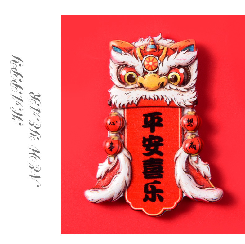 国潮新年冰箱贴创意搞怪树脂冰箱贴卡通磁吸式春节装饰冰箱贴批发详情7