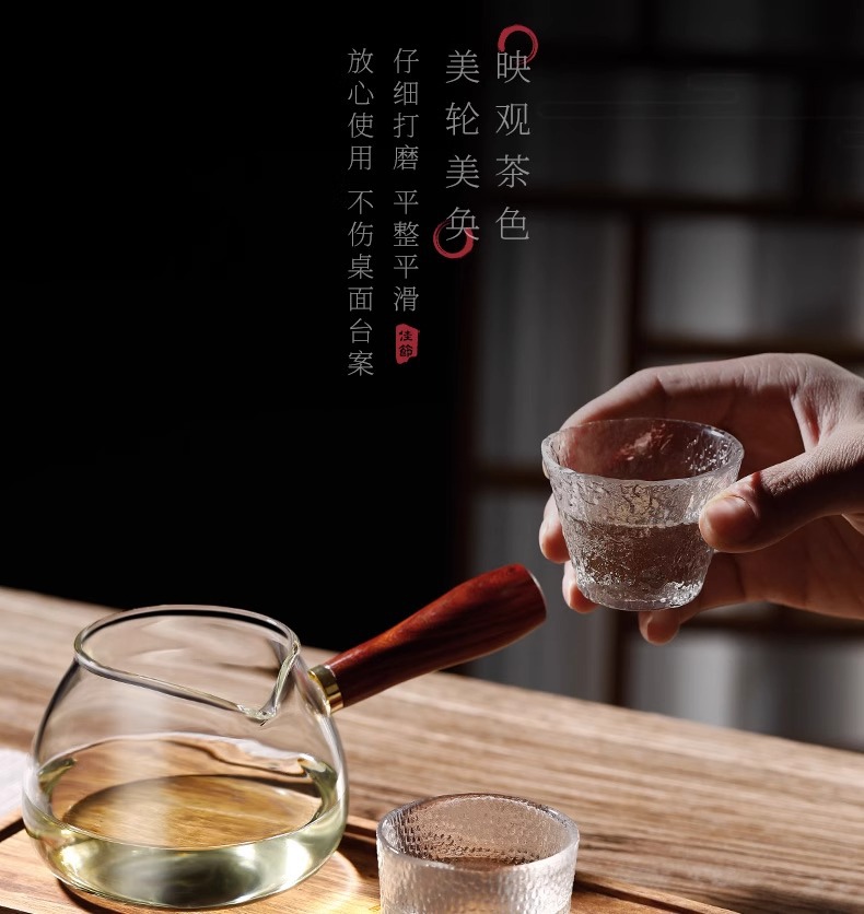 耐热透明小茶杯家用功夫茶具锤纹玻璃家用客厅待客茶杯喝水杯批发详情15