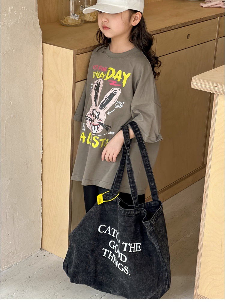 儿童短袖t恤女童夏装2025新款男童半袖体恤宽松休闲卡通洋气上衣详情33