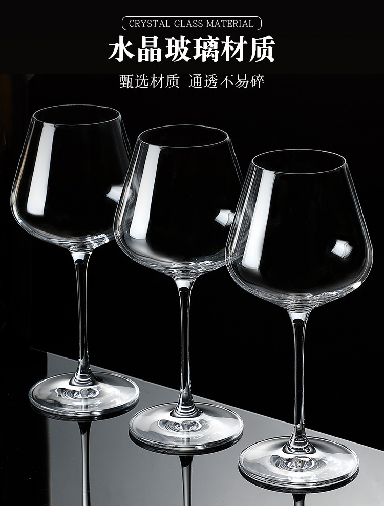 Crystal glass highball glasses with diamonds, red wine glasses for home use, champagne glasses with gold foil, wine glasses with large bellies, wholesale from manufacturers pic 5