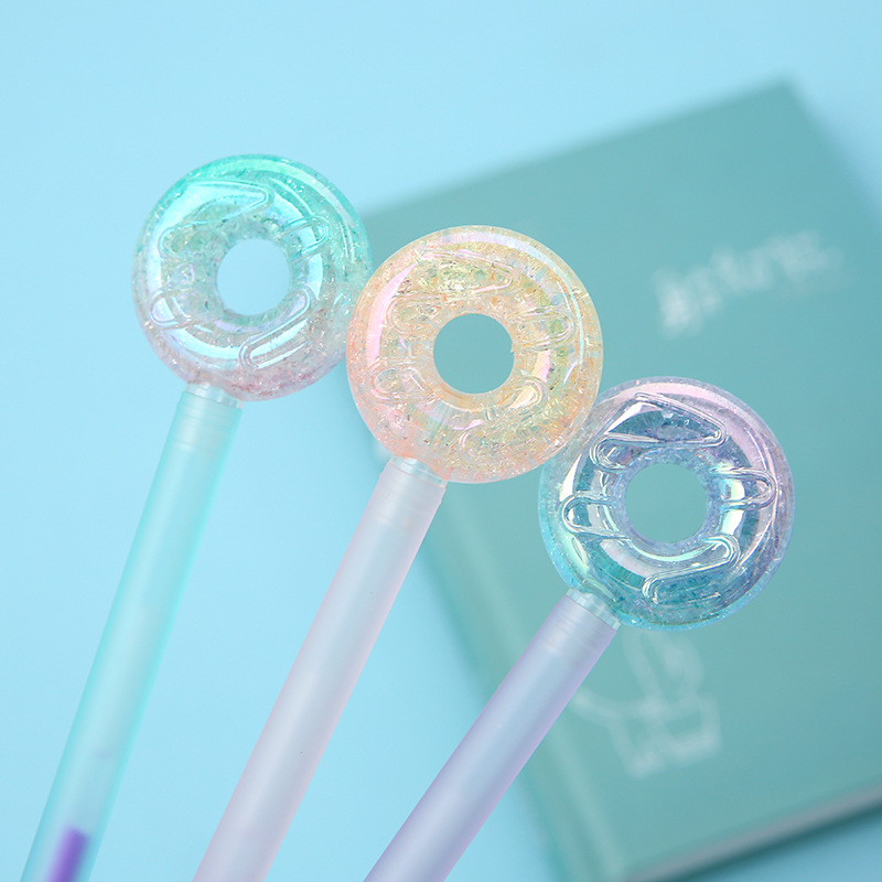 Korean version 2105 Crystal Donut Gel Pen, creative and colorful ice crack Donut, student signature pen wholesale pic 2