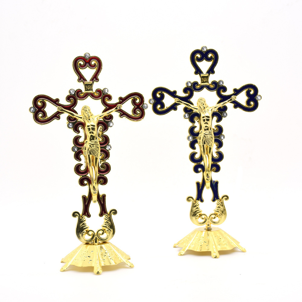 跨境外贸电商滴油金属十字架摆件办公室家用饰品挂饰详情7