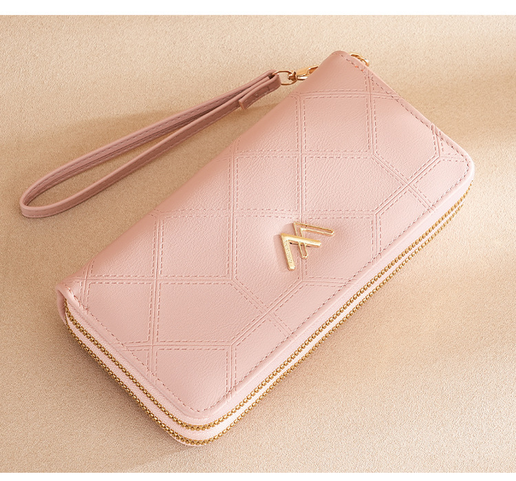 Bolso de las mujeres 2023 nuevo estilo largo bolso de las niñas linger doble cremallera de moda 100 manijas bolso bolso clip de dinero pic 20