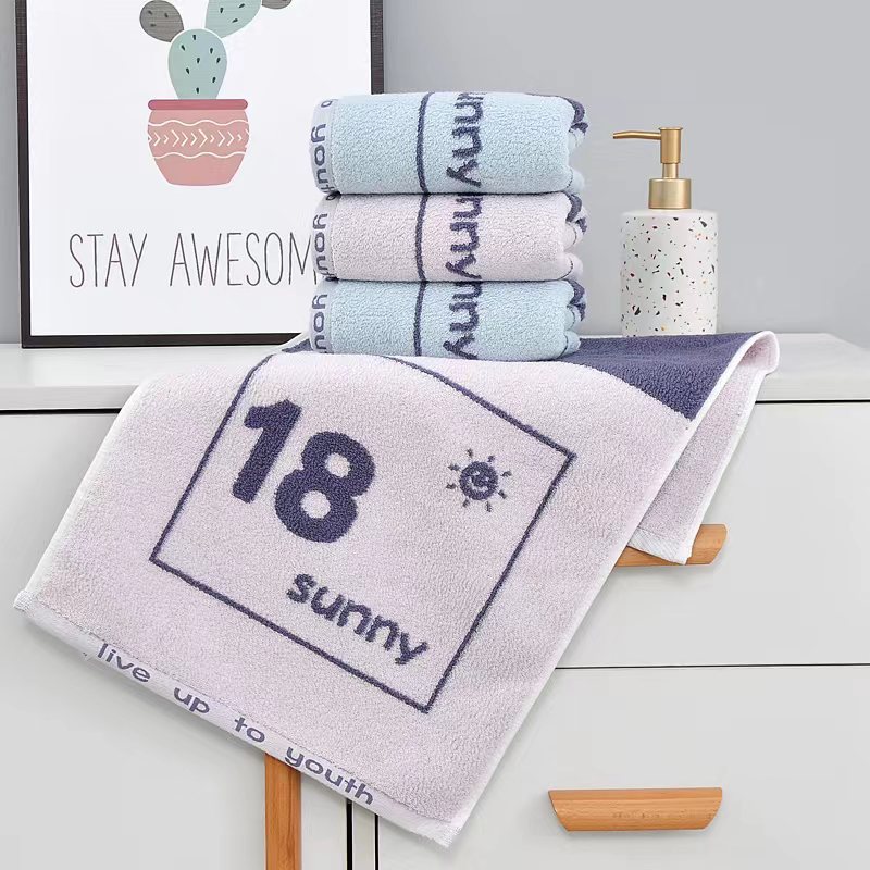 Futian cotton towels, adult face wash and bath towels, jacquard color-blocking face towels, household, supermarket, dormitory, company gifts pic 4