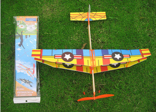 Wholesale of aircraft model assembly rubber band aircraft model toys, Tianchi rubber band power biplane model pic 5