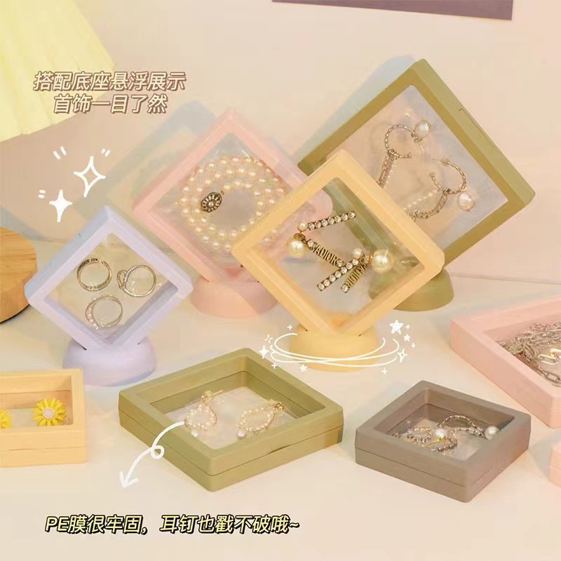 Suspended box, film jewelry box, ring, necklace, bracelet packaging box, high-end wearing armor packaging, storage box, cover pic 12