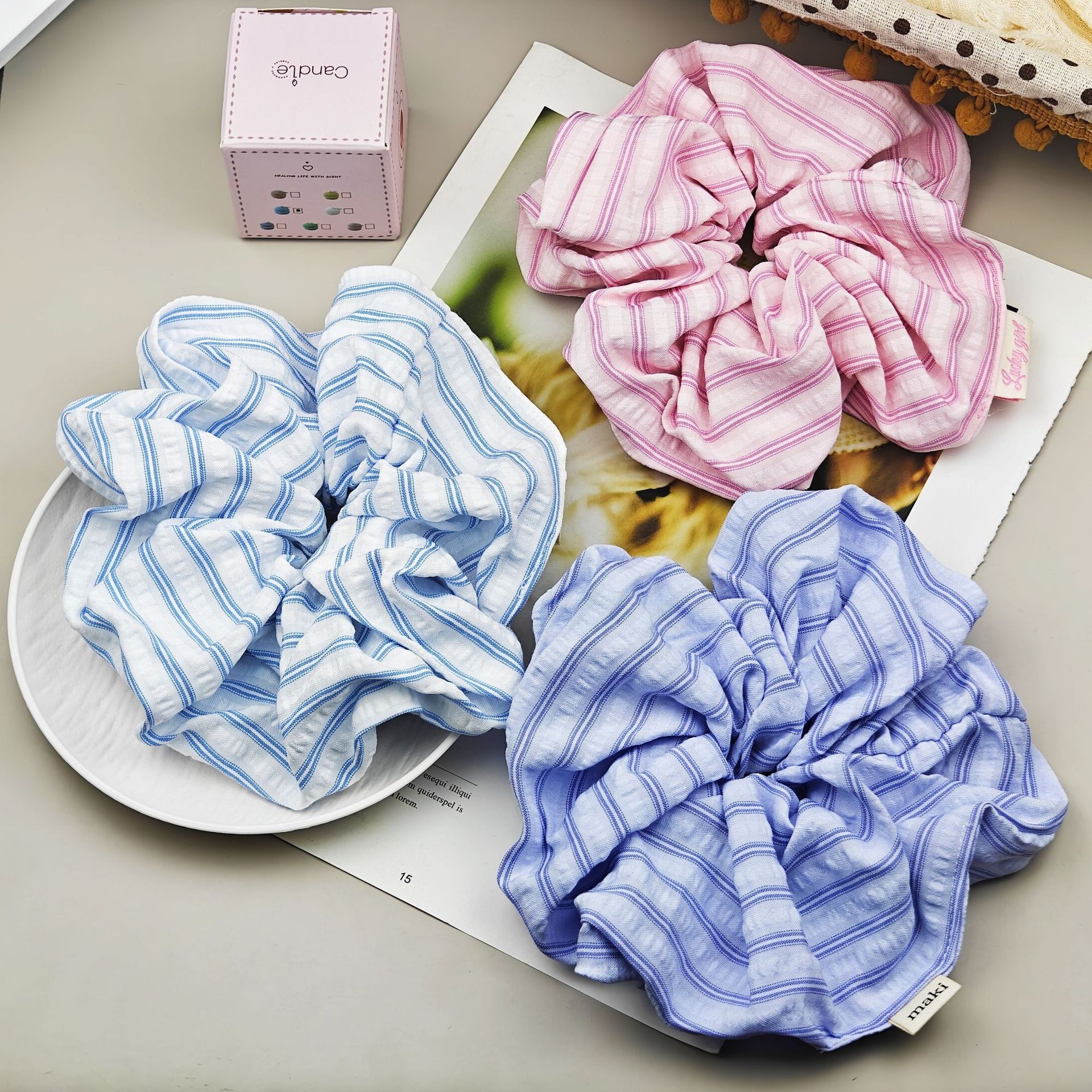 Korean-style large intestine hair band for women, high-end look, high appearance level, ins school style hair band, sweet style, fashionable rubber band hair accessory pic 45