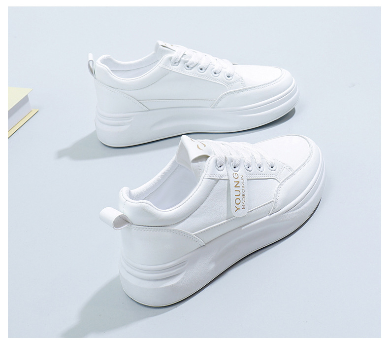 2024爆款春秋季轻便小白鞋皮面增高软底女士透气厚底运动休闲鞋女详情21