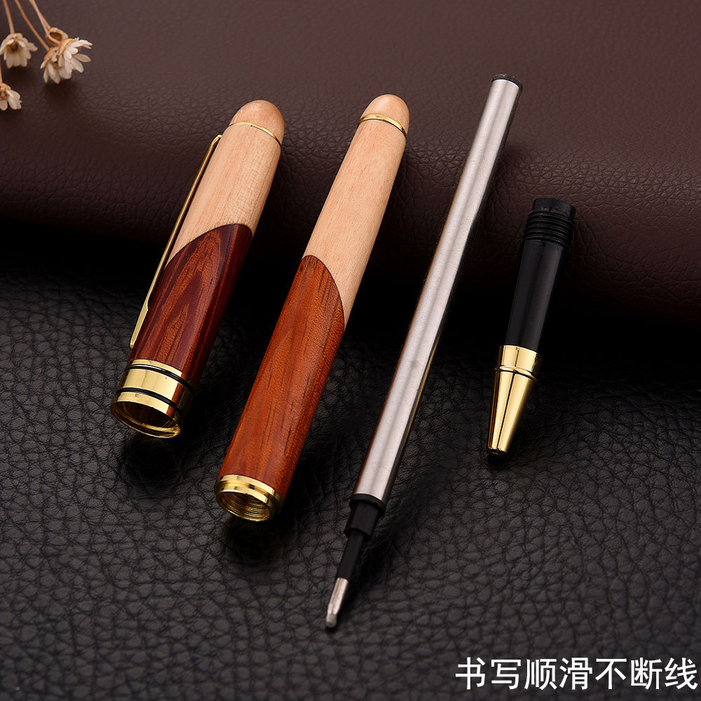 The wooden pen set in a wooden box is a practical gift for school and company employees. The wooden pen LOGO is in stock pic 10