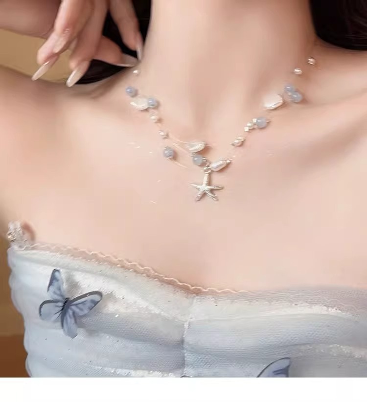 海边沙滩度假风贝壳轻奢项链ins小众设计感配饰编织绳甜美锁骨链详情42