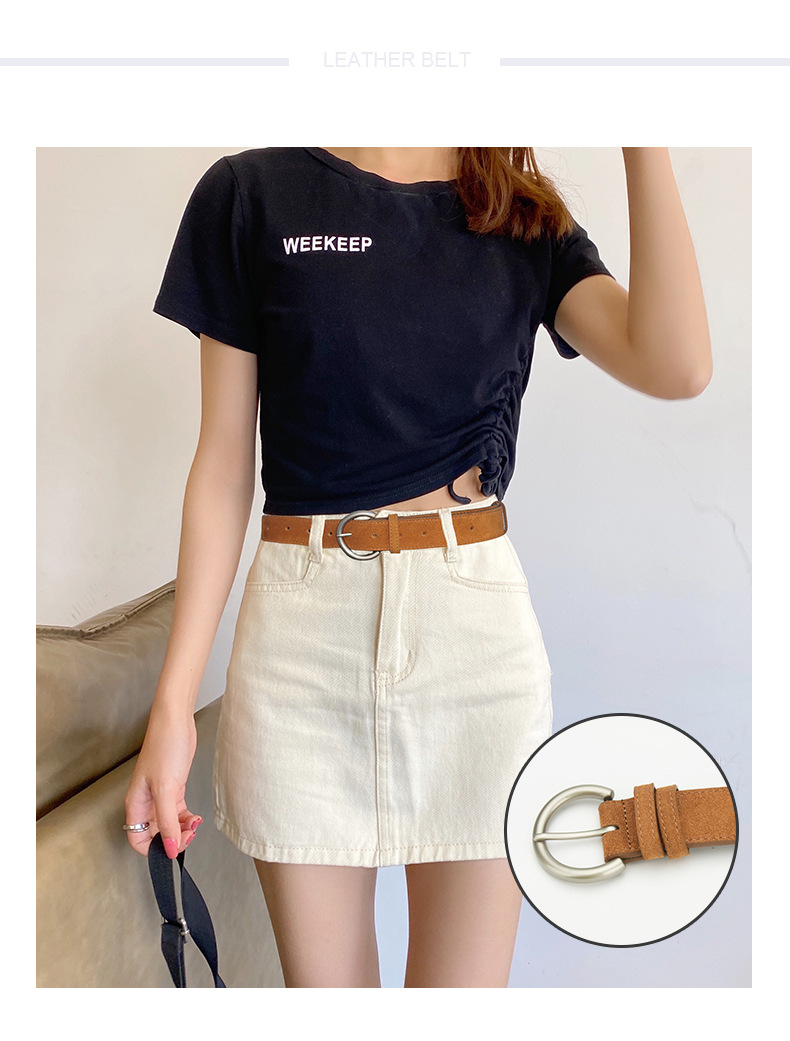 腰带女款磨砂针扣牛仔裤连衣裙腰带百搭装饰高级感复古文艺皮带女详情2