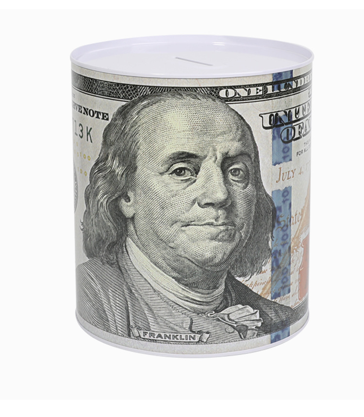 The new self-owned brand US dollar and euro tinplate sealed piggy bank, the piggy bank, Kulomi book, and the safety cabinet design pic 16