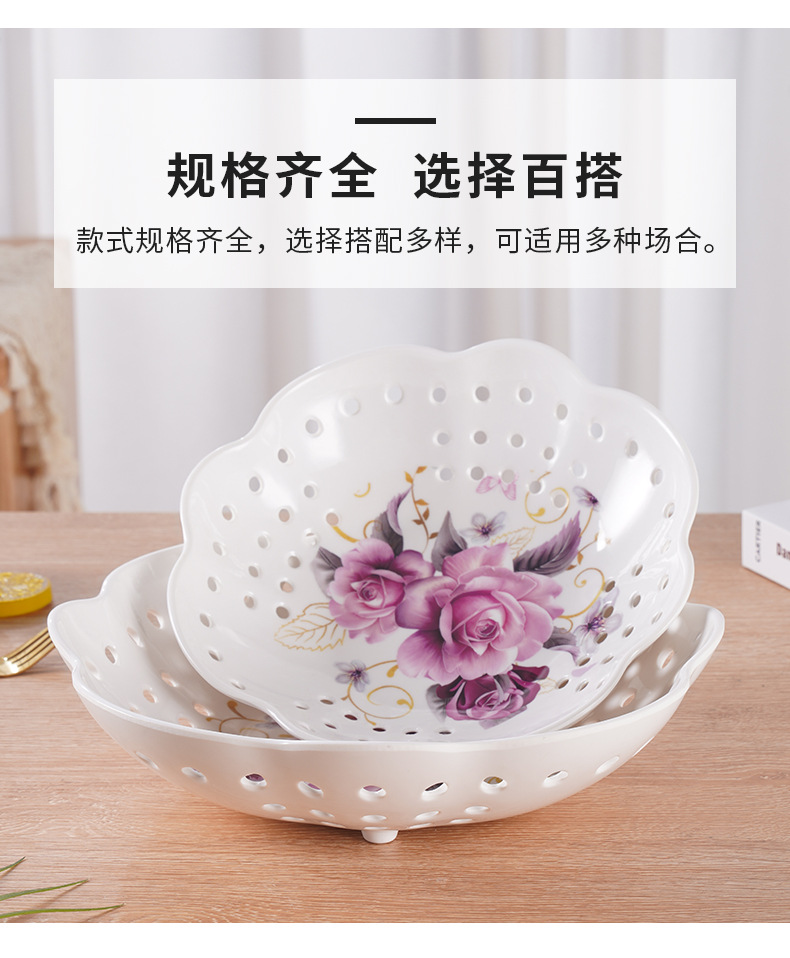 Hollowed-out fruit baskets and fruit plates, melamine imitation porcelain kitchen vegetable baskets, living room kitchen home hollowed-out fruit baskets and fruit plates pic 23