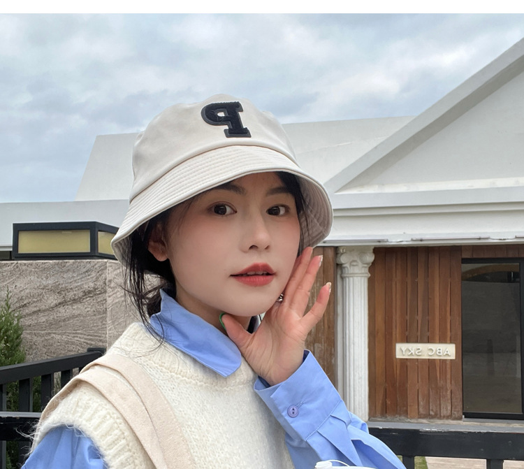 黑色网红渔夫帽女韩版休闲百搭街头潮款盆帽春夏遮阳防晒太阳帽子详情9