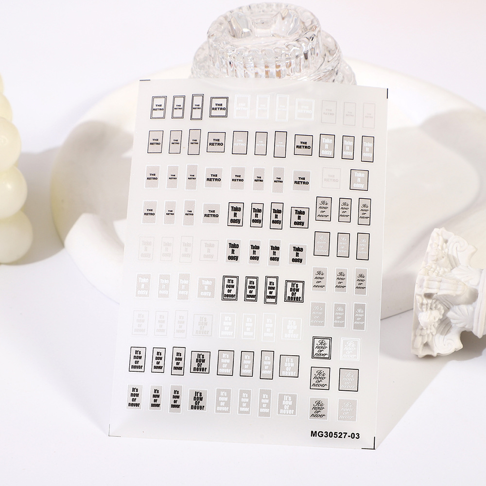 Rose nail art Japanese-style letter cartoon pattern nail stickers pic 1