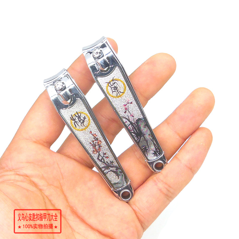 中国风梅兰竹菊胶面指甲钳 恒劲达0818大号平口滴胶指甲钳剪批发详情5
