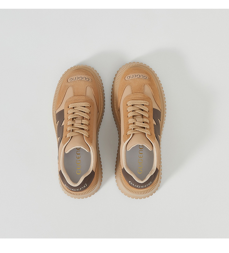 小个子港风厚底增高松糕鞋女2024秋冬新款休闲鞋百搭复古圆头真皮详情7