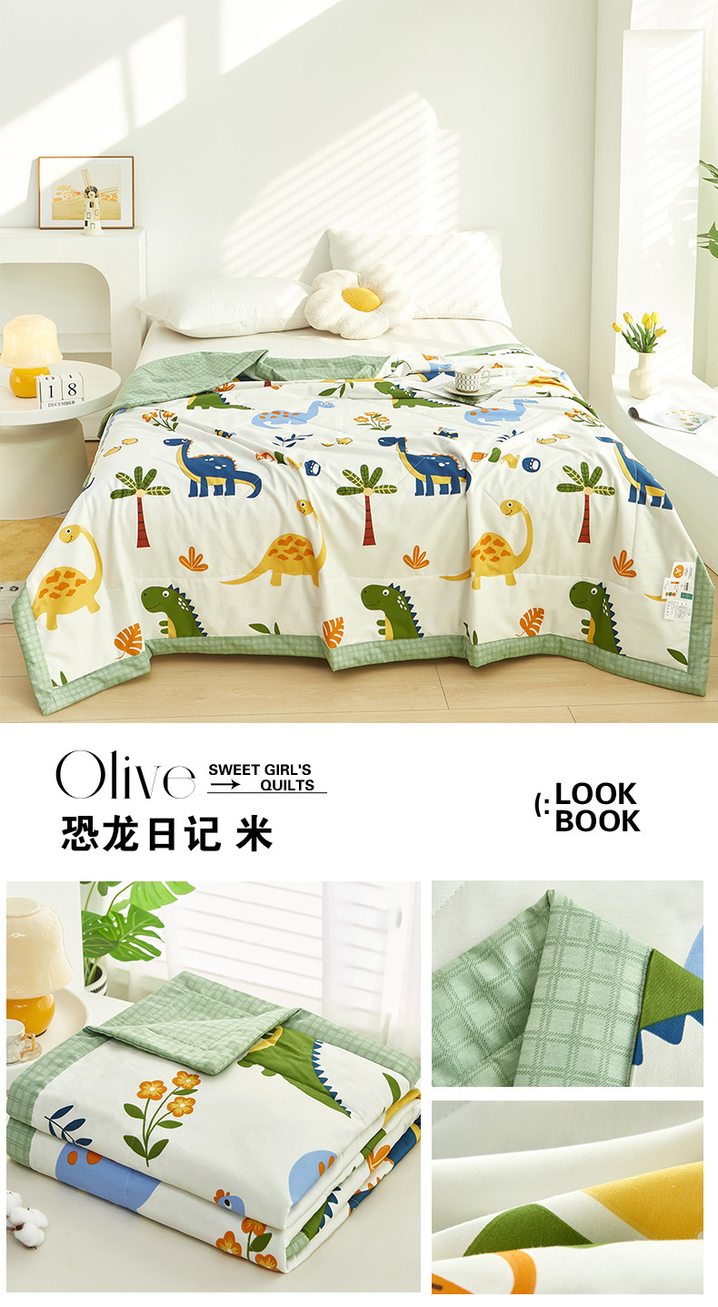 2024新款A类亲肤小清新纯棉夏被空调被批发夏凉被子全棉被芯批发详情48